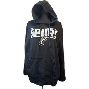 San Antonio Spurs Hoodie Black Size L NBA Pullover Sweatshirt 26.5"